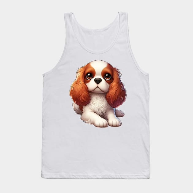 Cute Cavalier King Charles spaniel Tank Top by Dmytro